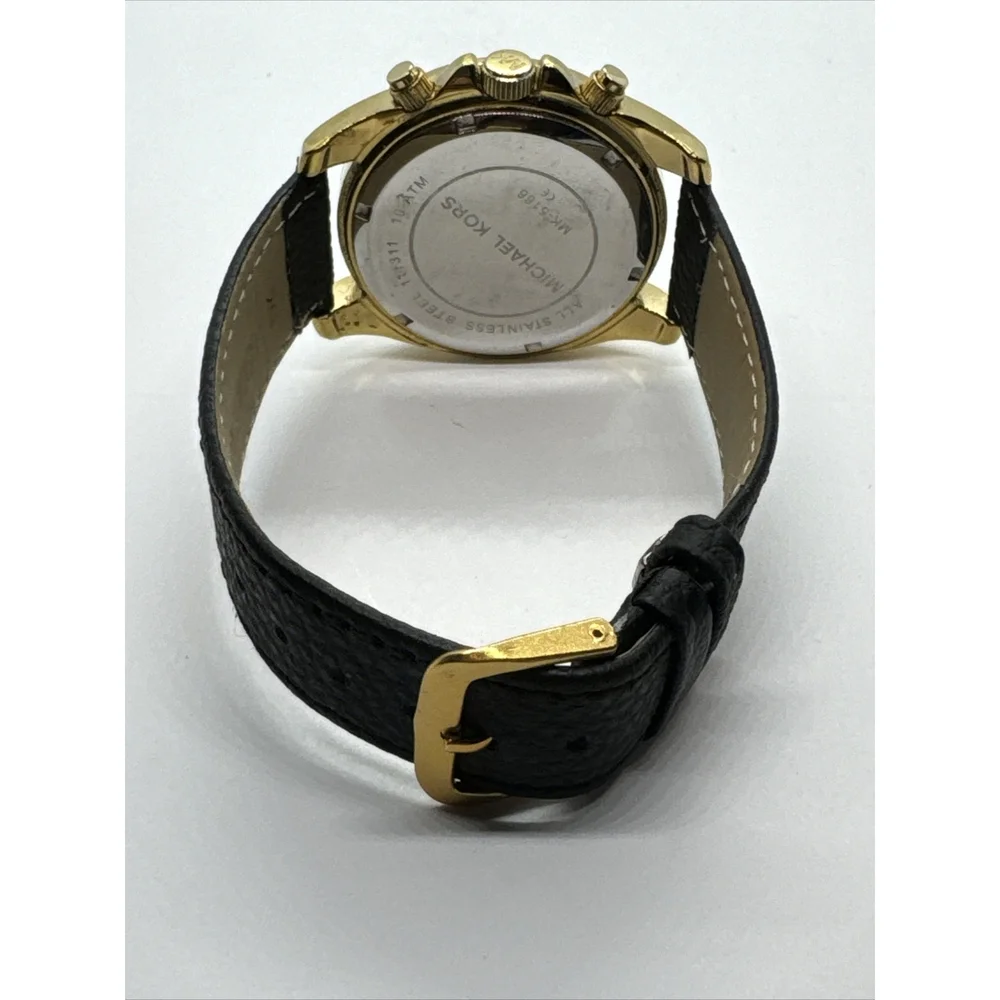 Michael Kors Blair MK5166 Women's Black Leather Analog Dial Quartz Watch JNA831